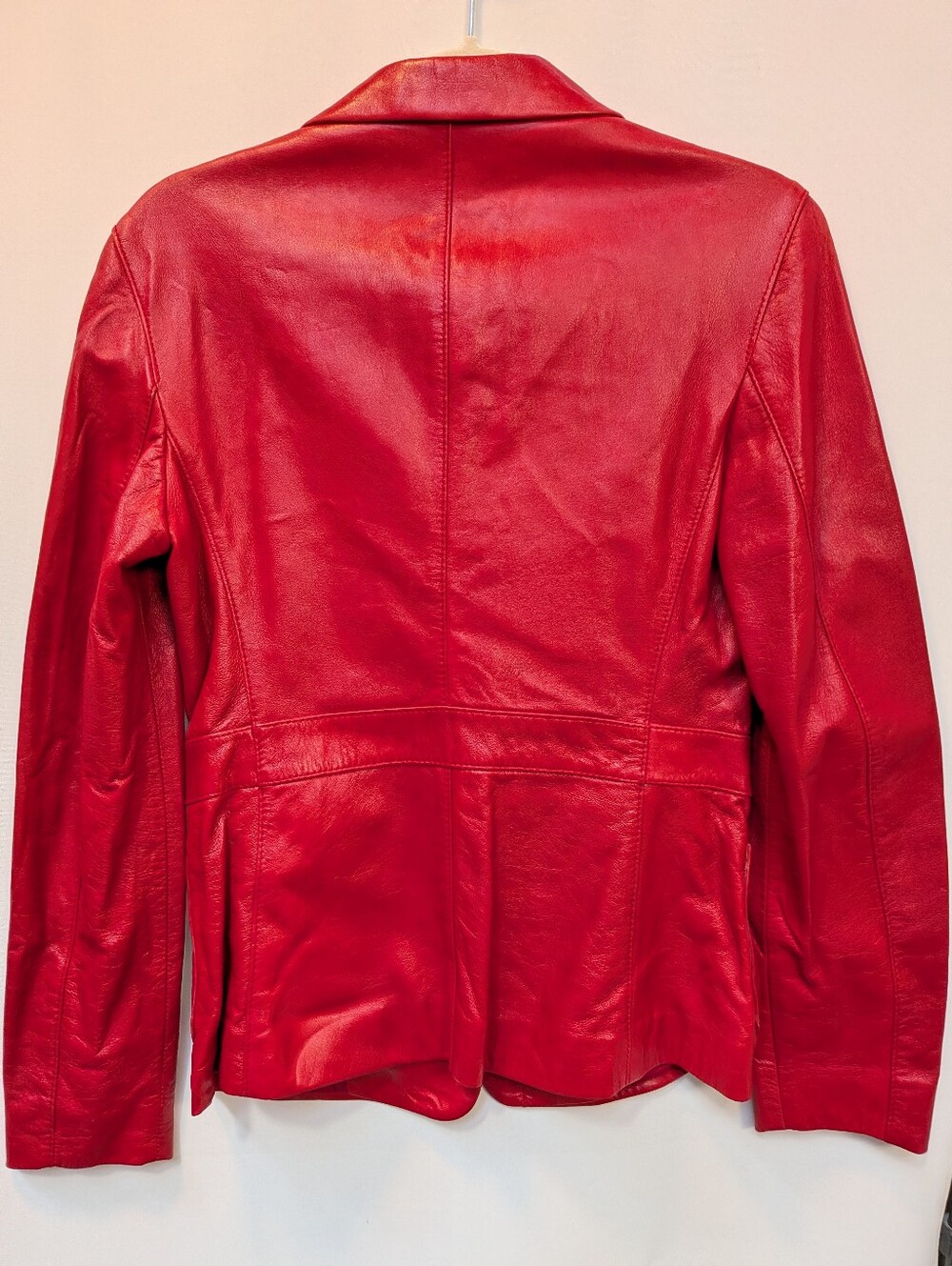 Vintage 100% Lambskin Red Leather Stensse Blue Blazer Jacket Size US 4 - Picture 12 of 13
